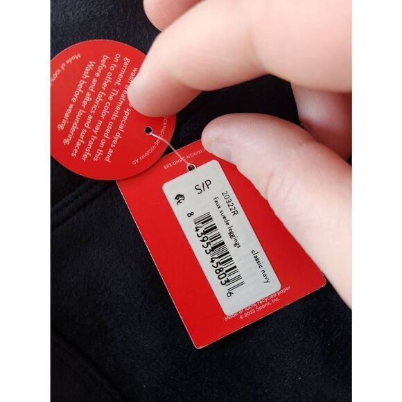 NWT Spanx Faux Suede Leggings Classic Navy Size Small - Picture 3 of 5